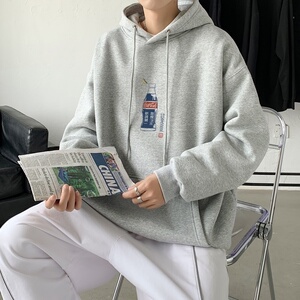 L2485P48延续 潮流元素潮趣文字字母印花常规款连帽卫衣男图片