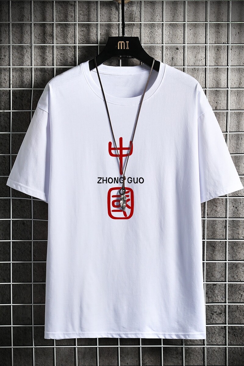 D2069网格挂拍纯棉男短袖T恤港风印花宽松休闲情侣装半袖T恤,男装T恤,星座510A-6