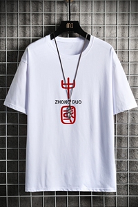 D2069网格挂拍纯棉男短袖T恤港风印花宽松休闲情侣装半袖T恤图片
