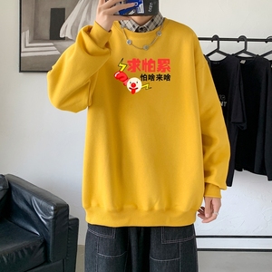 Y2386秋季新款港风印花圆领卫衣男潮宽松帅气百搭休闲外套图片