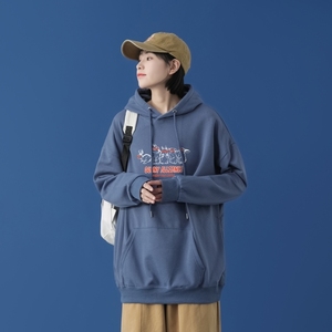 L2543P48中性模特新款卫衣男装宽松港风日系外套连帽衣服宽松卫衣图片
