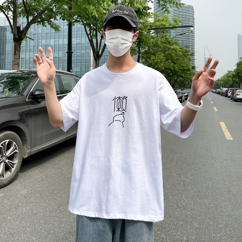 D2170港风室外男士t恤短袖ins潮牌潮流夏季薄款上衣服港风宽松图片