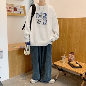 MD2693P55潮流秋冬圆领套头针织衫开衫男女情侣休闲慵懒风毛衣图片