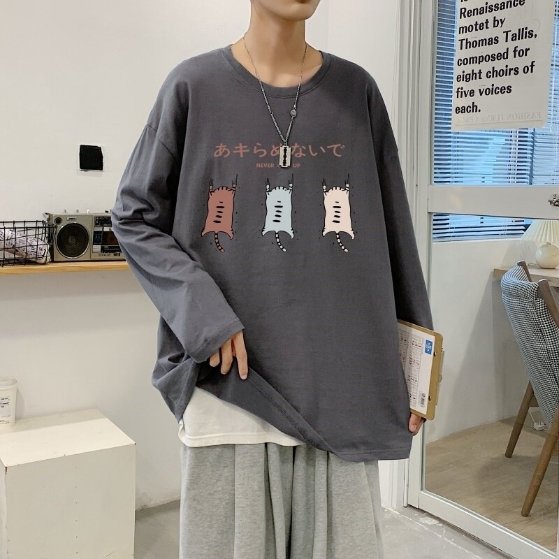 C2840P30新款纯棉长袖T恤男ins超火圆领休闲外穿百搭青年打底衫潮,男装T恤,星座510A-2