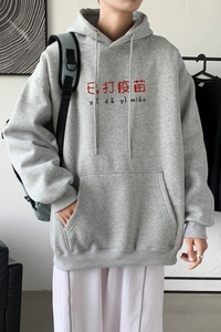 L2303港风 2021秋冬新款大码潮男连帽情侣卫衣男连帽外套图片