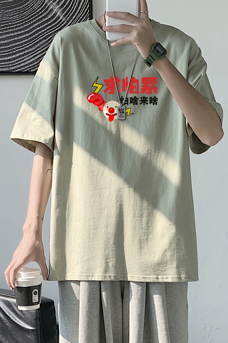 T2385港风室内夏装潮T恤男夏装款百搭印花短袖ins情侣装T恤,男装T恤,星座510A-6