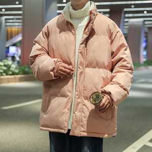 GB5602P75棉衣男秋冬港风宽松字母印花休闲棉服外套韩版潮流立领图片