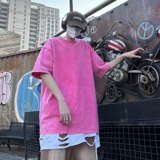 TF8429P25美式复古250g纯棉蜡染水洗做旧短袖T恤落肩情侣半袖上衣，男装T恤，星座510A-6