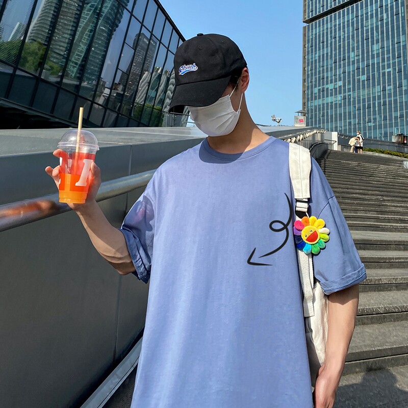 D2129港风室外新款夏季潮牌纯棉衣服ins原宿港风宽松半袖,男装T恤,星座510A-6