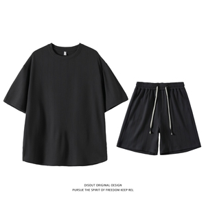 TZSD8409P55运动套装男士夏季休闲短裤子t恤ins速干垂感衣服一套图片