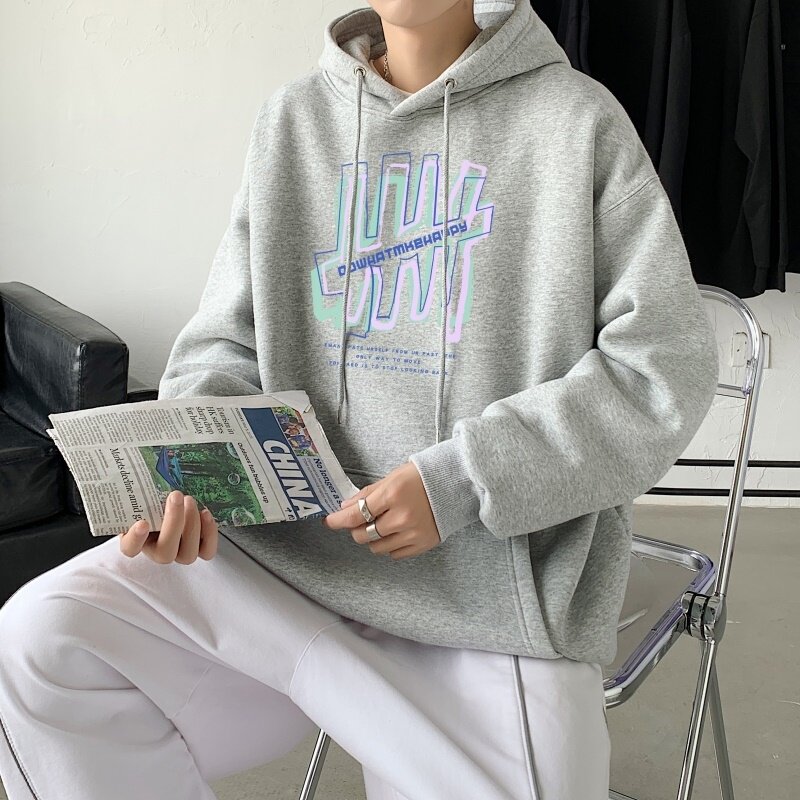 L2445P48秋冬新款卫衣男装宽松港风日系外套连帽衣服宽松卫衣,男装卫衣,星座510A-2