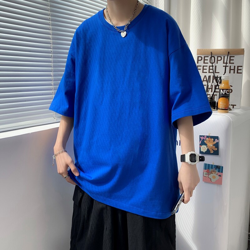 TG6285P15男士港风男士纯色T恤高货纯棉男T光板落肩款T恤,男装T恤,星座510A-2