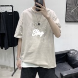 T3469P25港风2023夏新款T恤男宽松T恤落肩港风男T仓库正常配送，男装T恤，星座510A-2