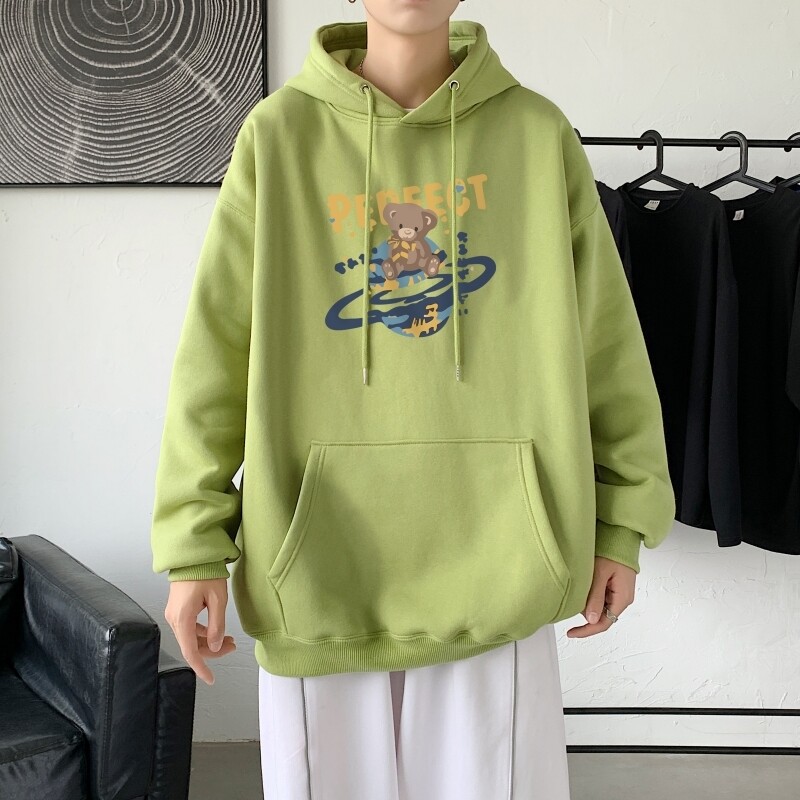 L2481P48延续 潮流元素潮趣文字字母印花常规款连帽卫衣男图片