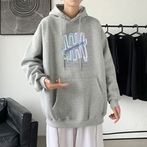 L2445P48秋冬新款卫衣男装宽松港风日系外套连帽衣服宽松卫衣图片