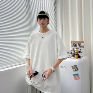 TG6285P15男士港风男士纯色T恤高货纯棉男T光板落肩款T恤