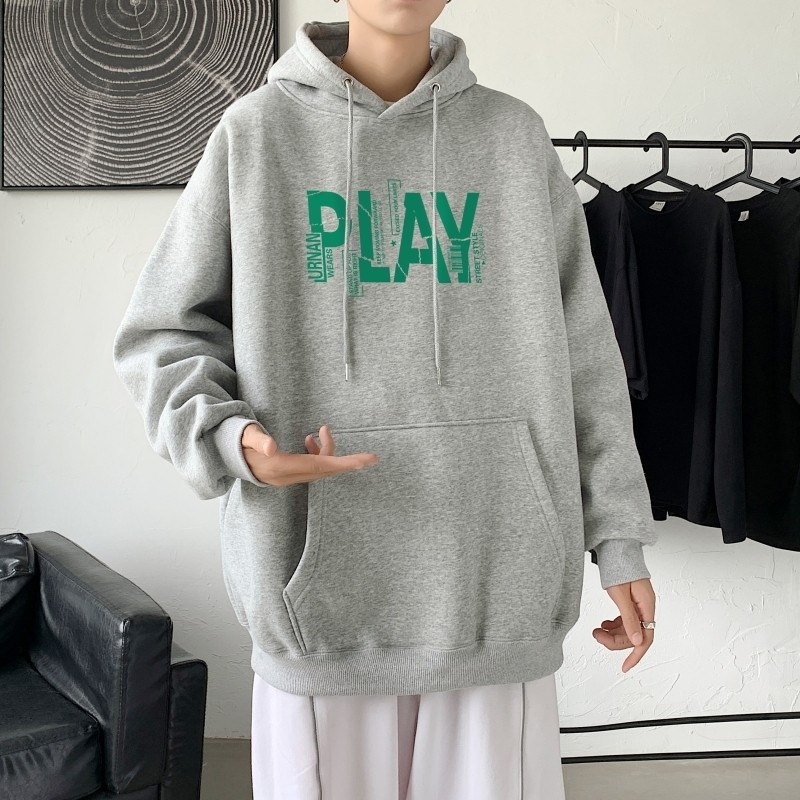 L2554P48秋季上新休闲连帽百搭韩潮外套卫衣男情侣装连帽卫衣图片
