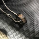 G1841P8欧美戒指吊坠个性项链创意男士钛钢吊坠T恤链毛衣链配饰，头饰，星座510A-2