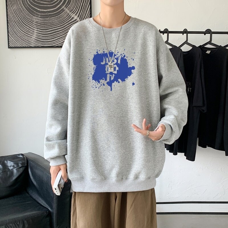 Y2456P38！21年秋冬新款港风日系大码印花长袖圆领卫衣男,男装卫衣,星座510A-2