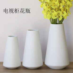 北欧简约满天星干花带花瓶创意客厅白瓷花器餐桌陶瓷花瓶摆件禅意