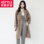 Nhà quần áo Handu 2018 mùa đông mới dành cho nữ phiên bản Hàn Quốc của áo khoác len màu trơn phần dài áo len nữ - Áo Hàn Quốc áo dạ ngắn tuổi trung niên