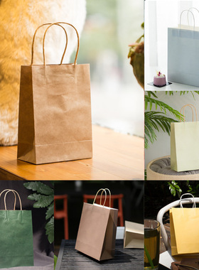 烘焙包装 牛皮纸袋甜点蛋糕食品打包袋手拎纸袋 野餐打包袋礼品袋
