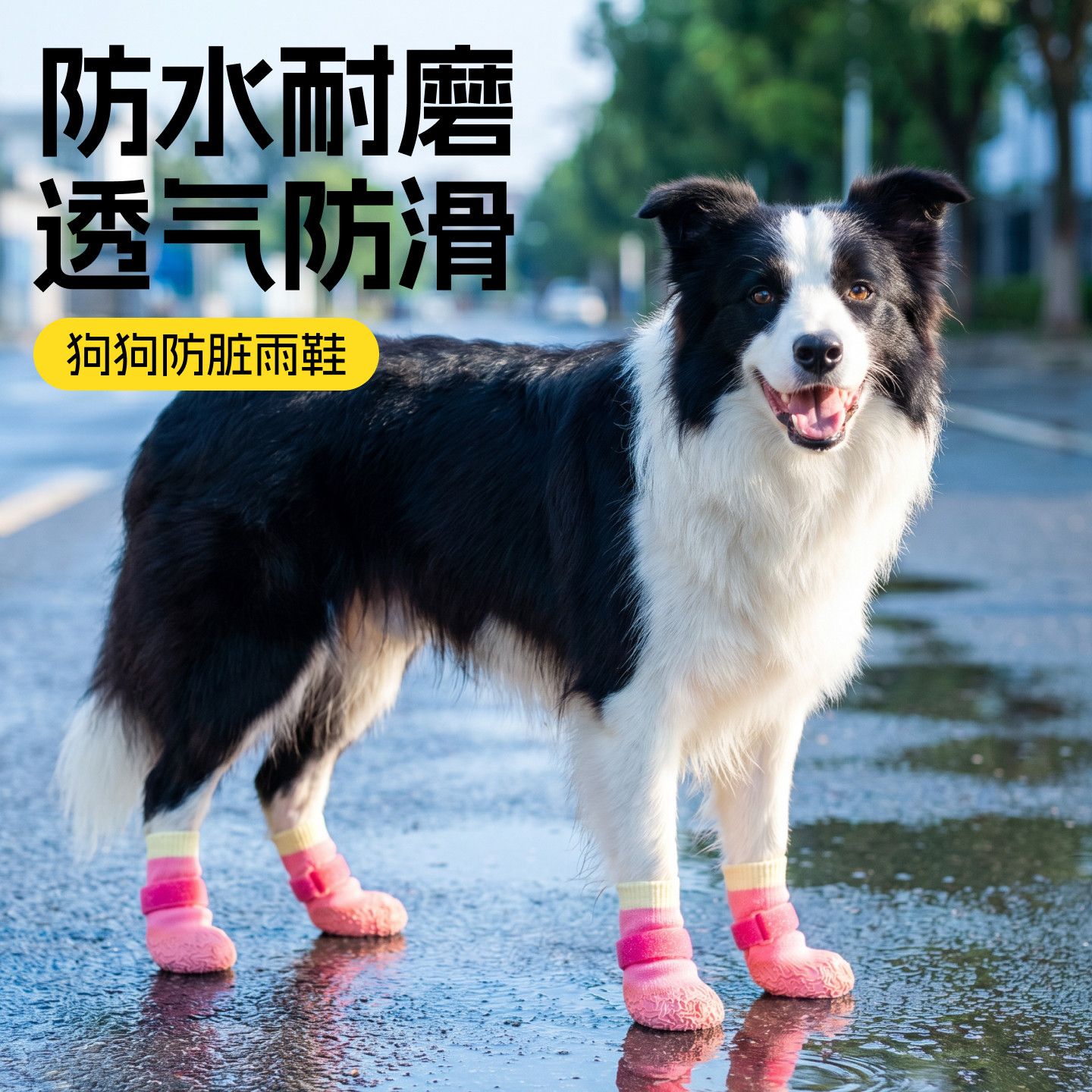 狗狗鞋子软底甩不掉防水宠物鞋外出防脏透气比熊中大型犬小狗雨鞋