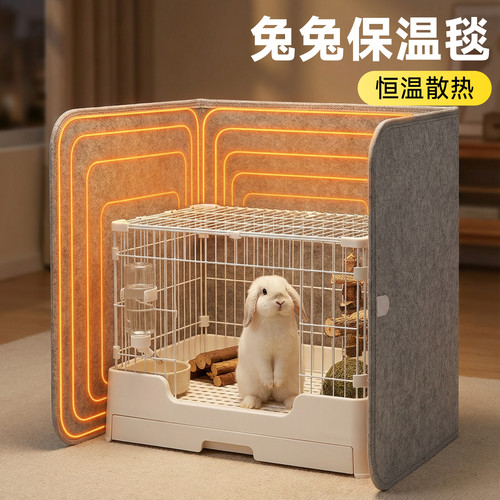 兔笼保温罩兔子窝过冬神器防寒取暖冬季侏儒兔专用加热毯宠物恒温