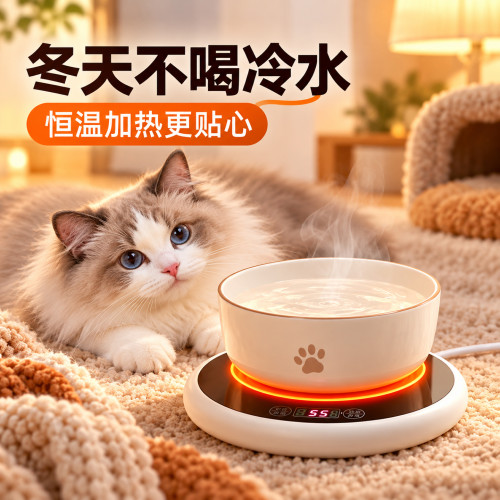 猫咪恒温饮水机水碗狗狗饮水器加热碗宠物猫喝水酸奶机猫碗加热垫
