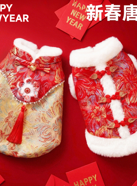 猫咪衣服小猫新年冬装布偶猫保暖防掉毛冬季过年红色加厚宠物喜庆