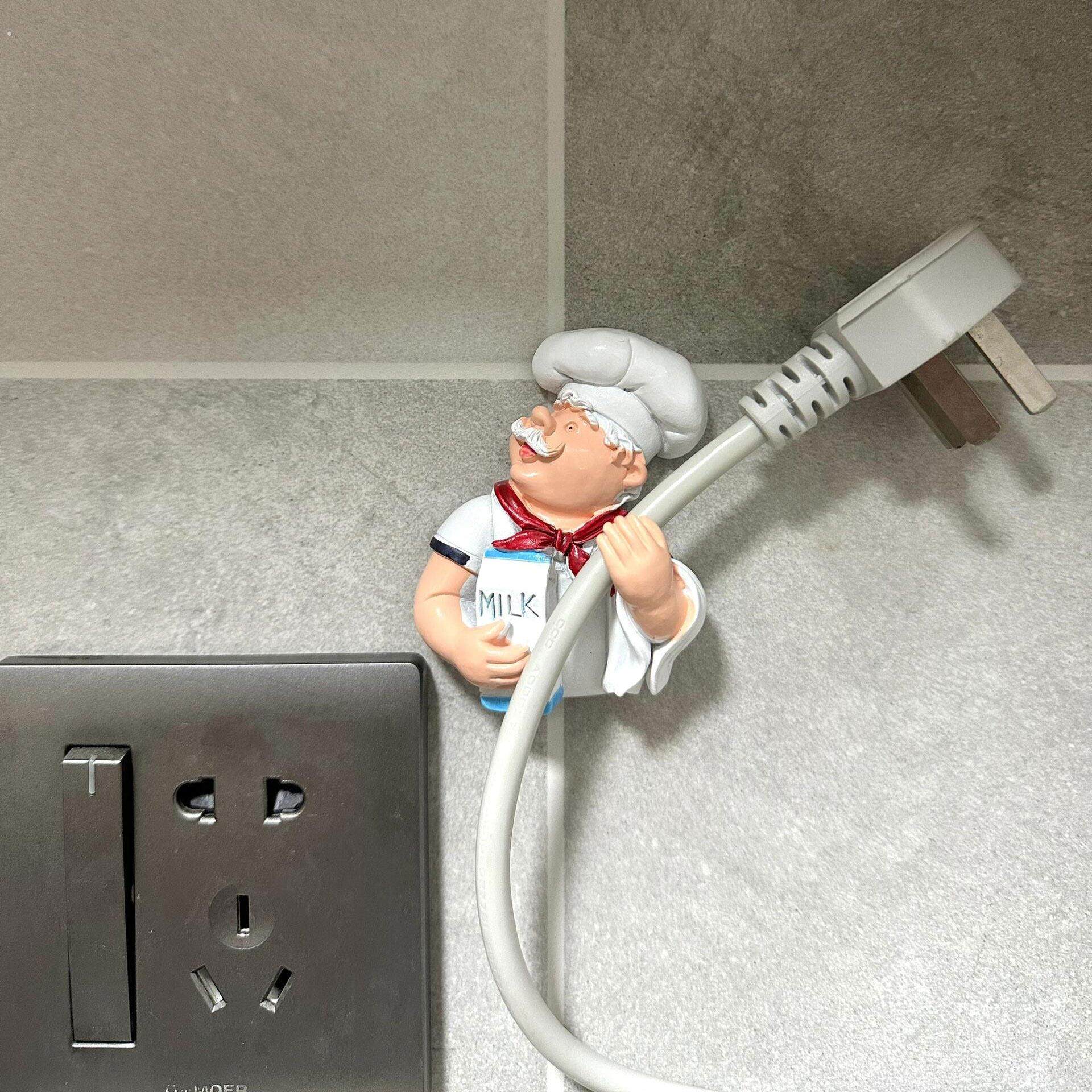 厨师厨房电线挂钩插座电源线收纳挂架电器支架插头固定器免打孔