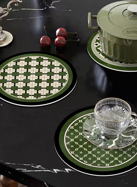 高颜值桌面防烫隔热圆形小餐垫防水防油耐高温免洗碗盘小桌垫杯垫