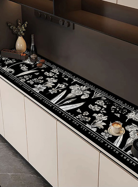 花卉现代简约长方形pvc皮革鞋柜垫餐桌垫电视柜洗衣机防脏盖巾