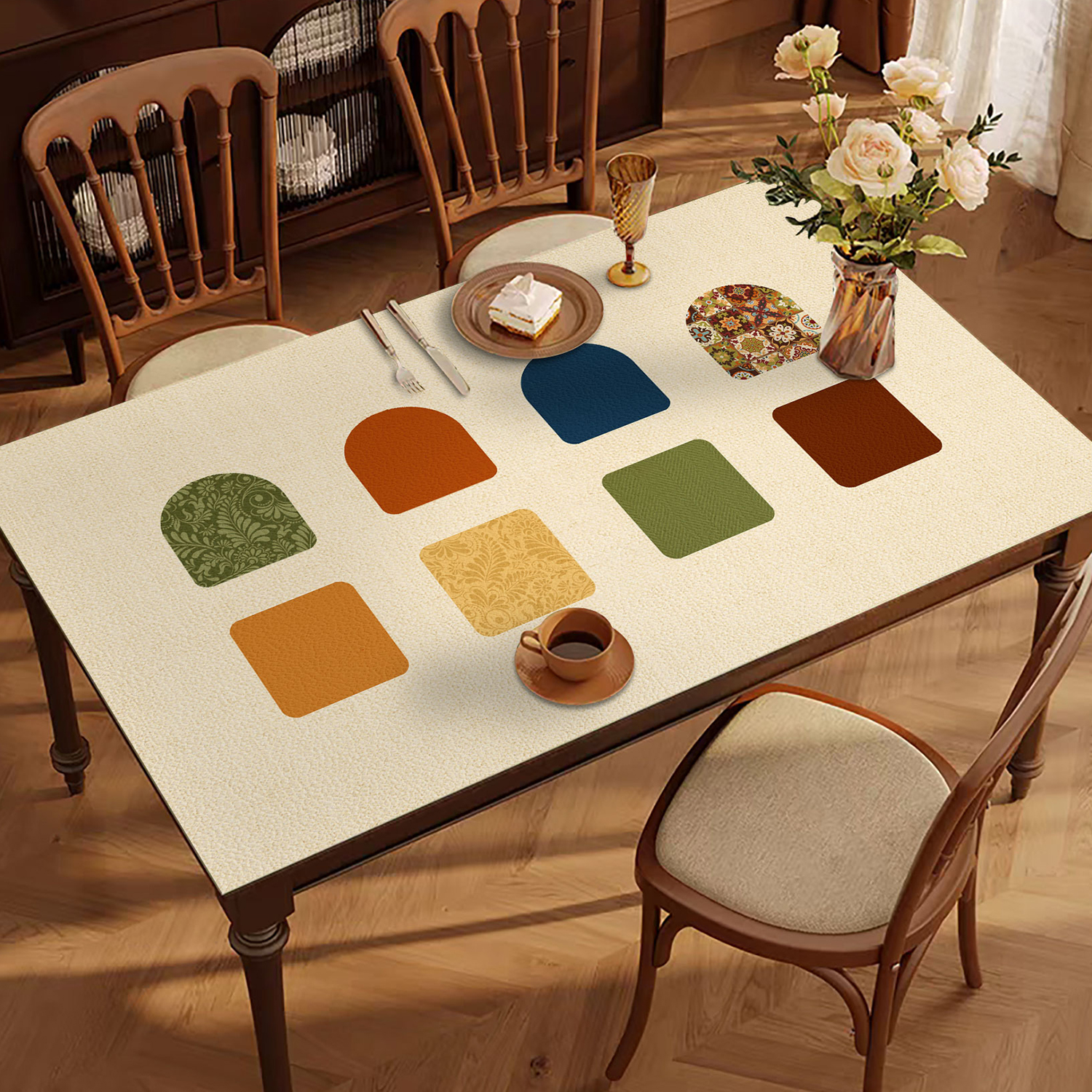 长方形框框桌垫餐桌台布隔热餐垫