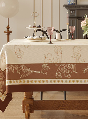 铃兰物语雪尼尔防水桌布复古美式田园茶几盖布圆桌方桌餐桌布盖巾