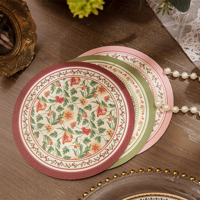 美式新款圆形皮革餐垫防水防污