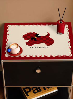 可爱蕾丝卧室床头柜垫耐脏耐磨防尘盖巾方形新款免洗皮革保护垫