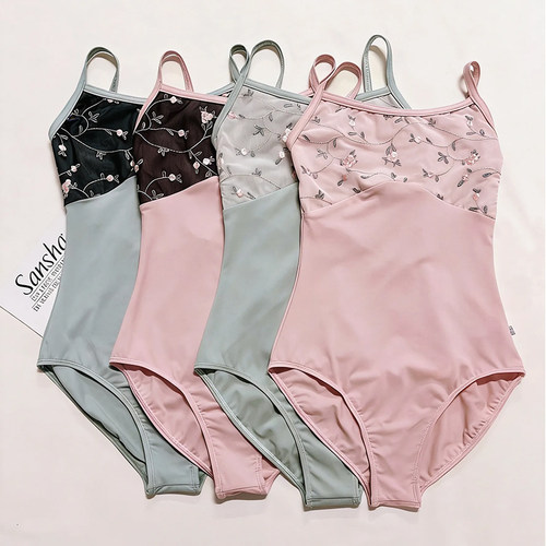 三沙法设计师刺绣蕾丝吊带练功服