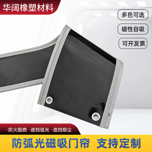 磁吸防弧光软门帘PVC电焊遮光自吸帘黑色不透车间防火阻燃隔断帘