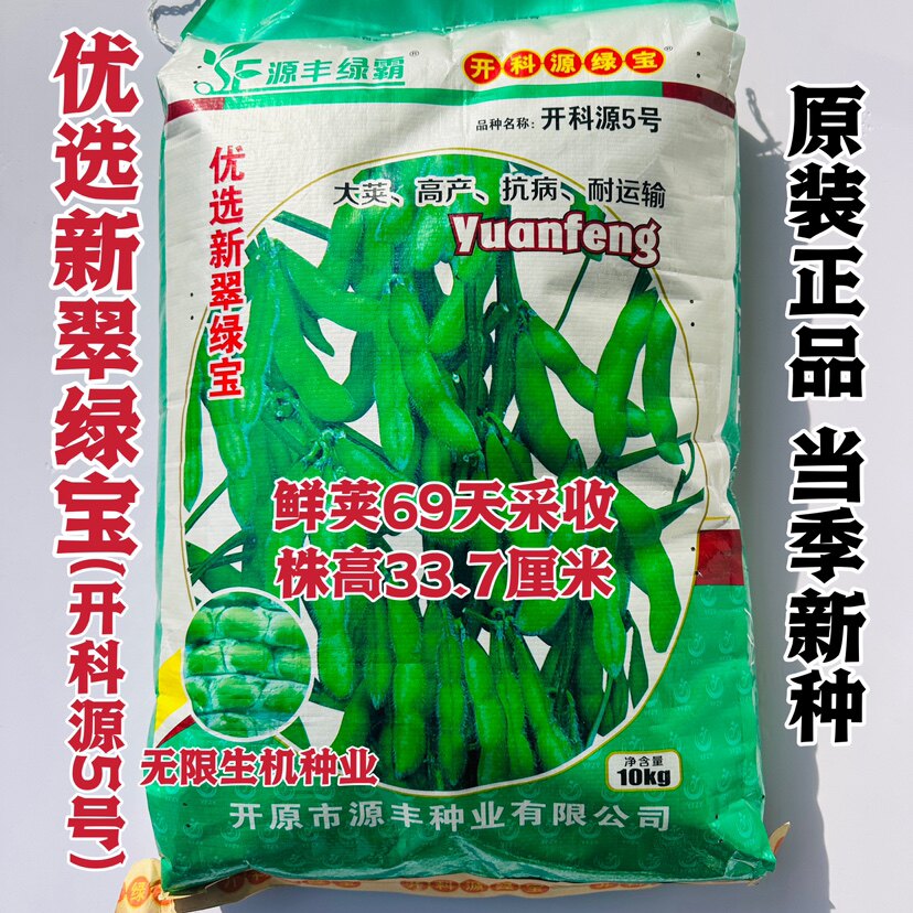 优选新翠绿宝开科源5号毛豆种子高产抗病鲜食大青豆种籽春夏季播