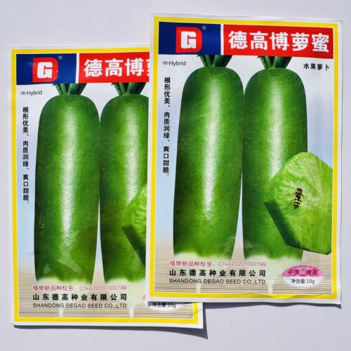 德高博萝蜜水果萝卜种子 绿皮绿肉脆甜多汁秋播生吃青萝卜种籽10g