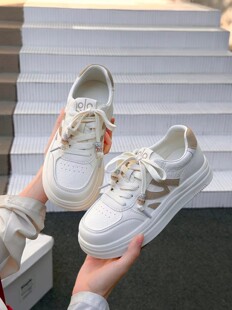 茵茵家2026女春秋季韩版学生真皮低跟小白鞋女百搭板鞋街拍休闲鞋