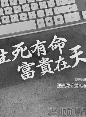 生死有命富贵在天反光车贴