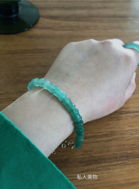 新中式小众设计渐变绿色气质手链