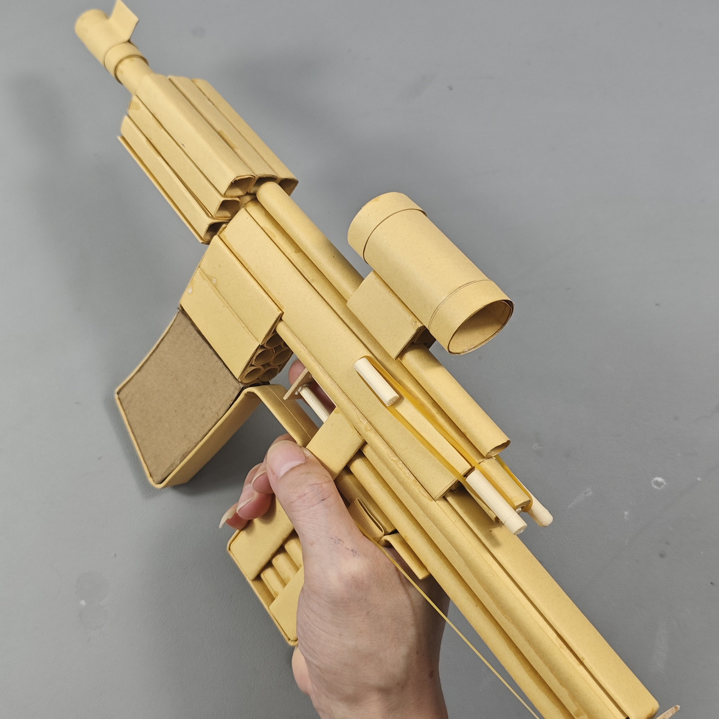 M416纸弹枪牛皮纸手工玩具枪