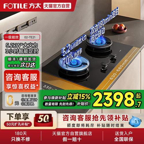 方太02-TE21燃气灶嵌入式家用定时灶双灶大火力天然气官方旗舰01