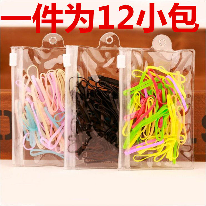 韩版新款TPU强拉一次性橡皮筋 儿童彩色透明发绳扎小辫子头绳发圈