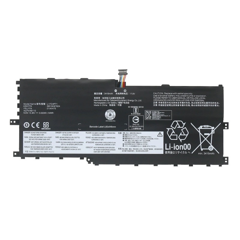适用联ThinkPad X1 Yoga 3rd 2018 TP00076D L17C4P71笔记本电池