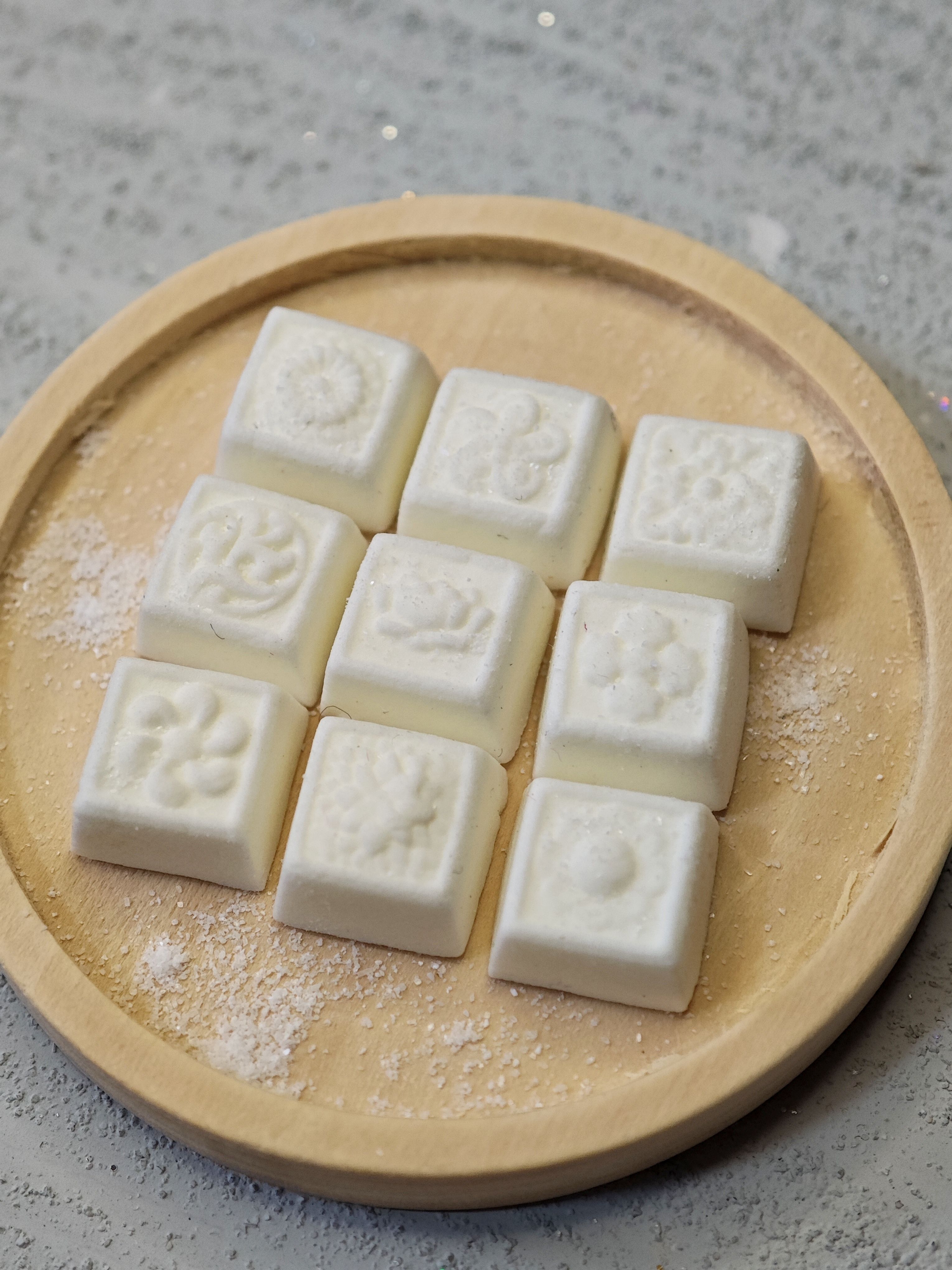 微缩食玩绿豆糕米糕桂花糕方糕硅胶模具原创粘土软陶6/12分模具