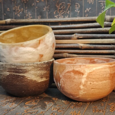 陶瓷咖啡杯手捏杯拉花杯蛋杯日式侘寂风复古手作陶瓷甜品礼物矮2